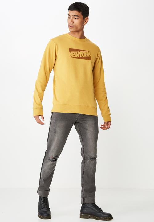Cotton On - Crew fleece sweater - yellow