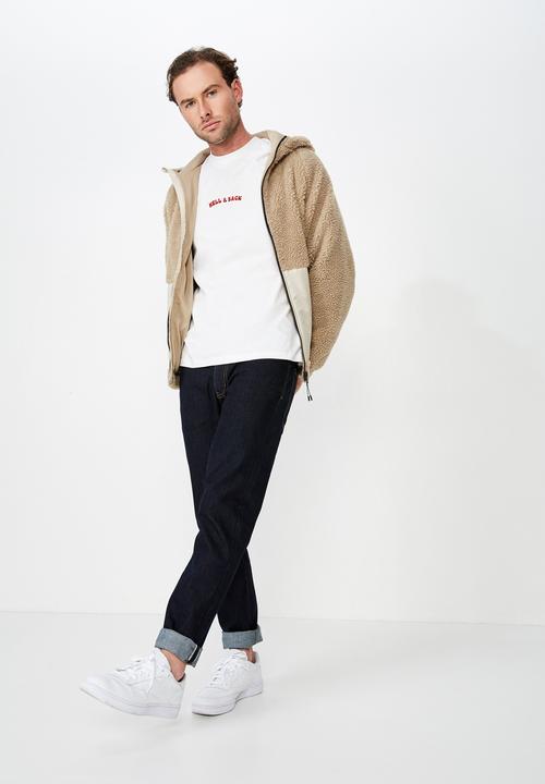 Cotton On - Hooded teddy zip through jacket - beige