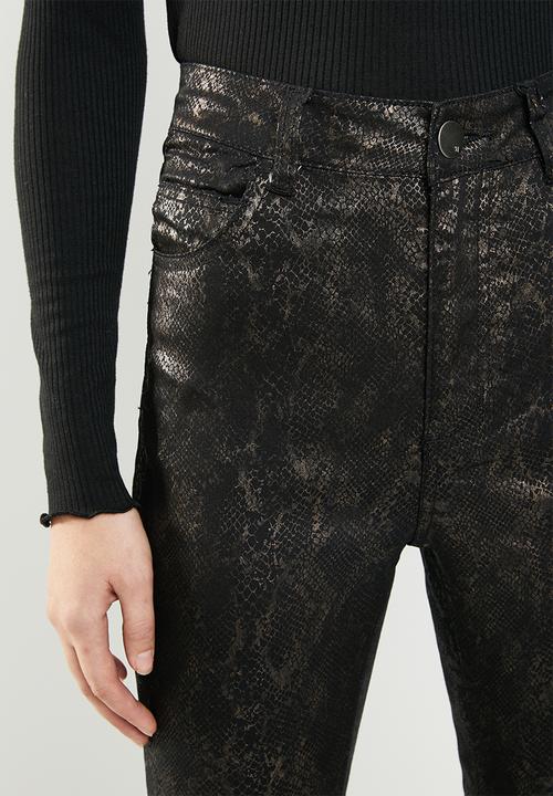 Cotton On - High rise grazer skinny jeans - black & bronze