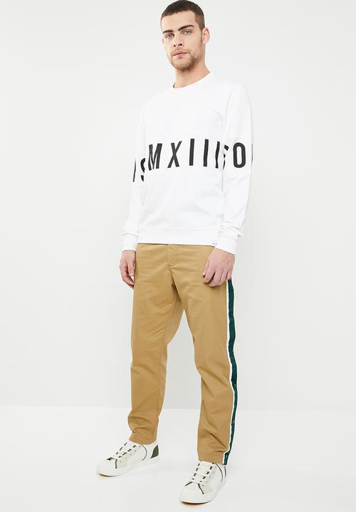 Only & Sons - Napoleon crew neck sweater - white