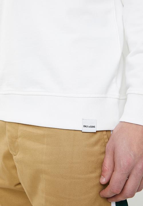 Only & Sons - Napoleon crew neck sweater - white