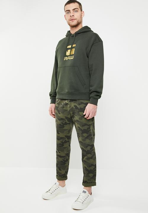 G-STAR - Togrul stor hooded long sleeve sweater - khaki