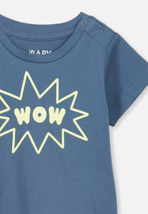 Cotton On - Jamie wow short sleeve tee - blue