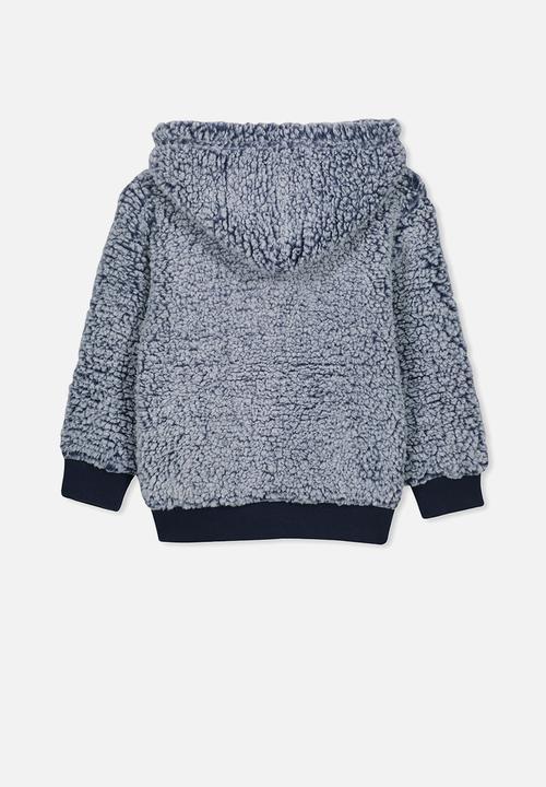 Cotton On - Raphael teddy hooded fleece - blue