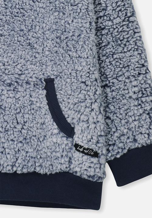 Cotton On - Raphael teddy hooded fleece - blue