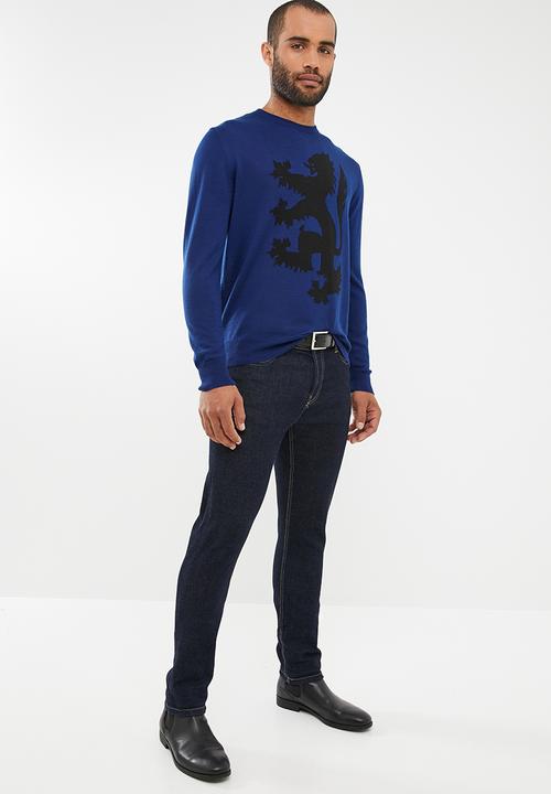 Pringle of Scotland - Leon tailored fit lion knit - blue
