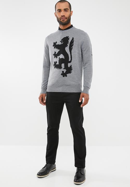Pringle of Scotland - Leon tailored fit lion knit - grey