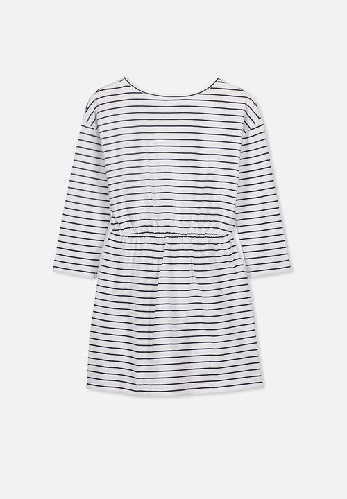 Cotton On - Mara long sleeve dress - black & white