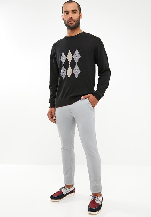Pringle of Scotland - Archie tailored fit argyle knit - black