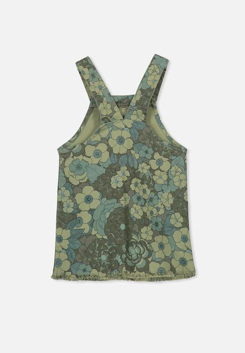 Cotton On - Summer camo floral pinafore - green