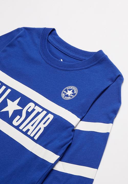 Converse - Converse All Star striped long sleeve tee - blue