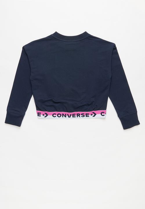 Converse - Converse wordmark cropped crew - navy