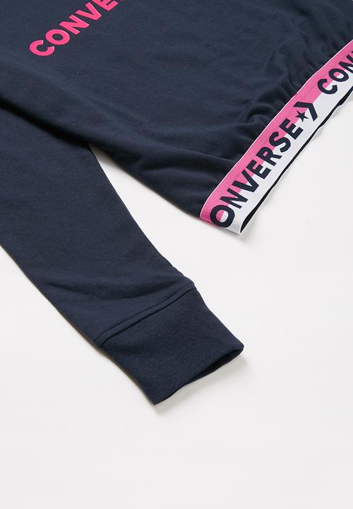 Converse - Converse wordmark cropped crew - navy