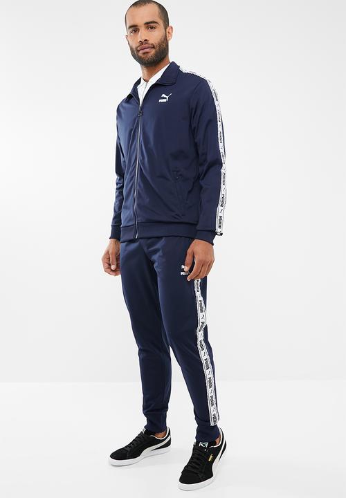 PUMA - Mens tape track pants - navy & white