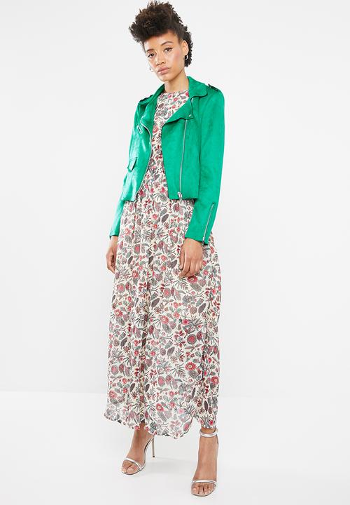 ONLY - Sherry bonded biker jacket - green
