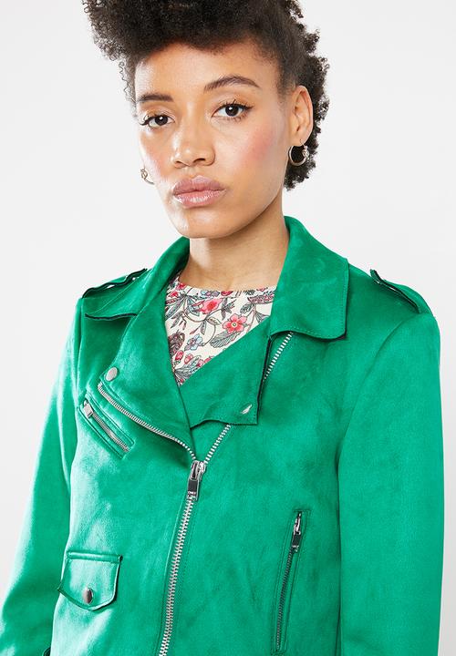 ONLY - Sherry bonded biker jacket - green