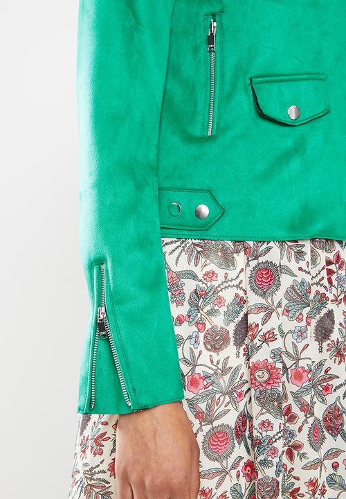ONLY - Sherry bonded biker jacket - green