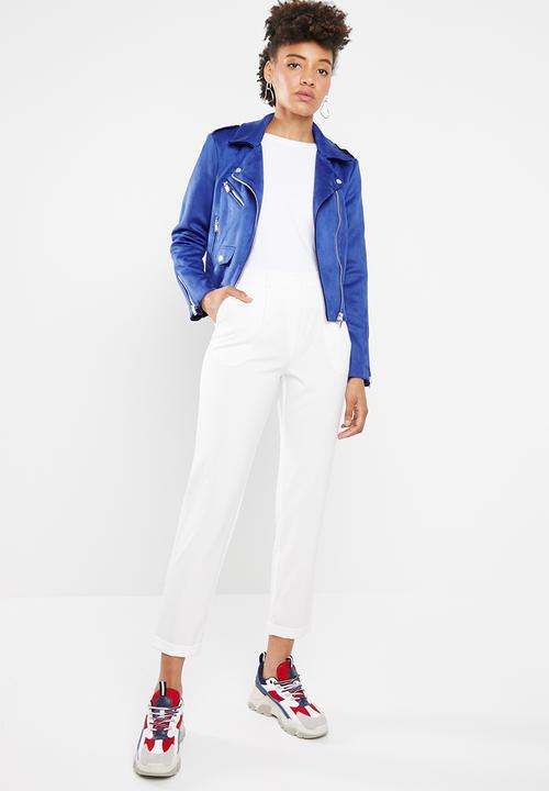 ONLY - Sherry bonded biker jacket - blue