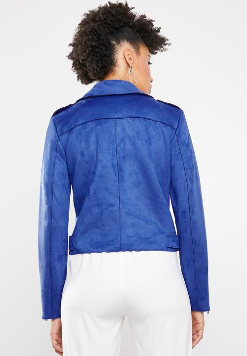 ONLY - Sherry bonded biker jacket - blue
