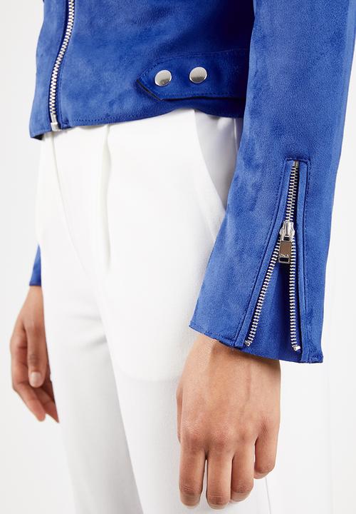 ONLY - Sherry bonded biker jacket - blue