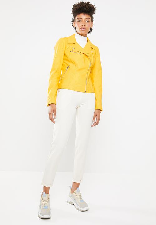 ONLY - Flora biker jacket - yellow