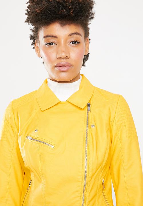 ONLY - Flora biker jacket - yellow