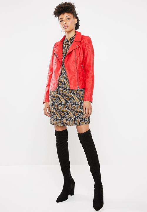 ONLY - Flora biker jacket - red