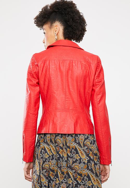 ONLY - Flora biker jacket - red