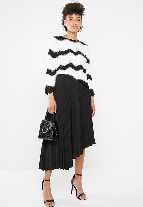 ONLY - Hania 7/8 pullover knit - black & white