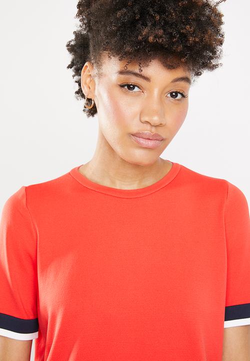 ONLY - Nola short sleeve knitted top - multi