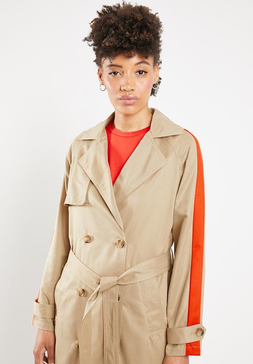 ONLY - Isabella long trench - neutral & orange