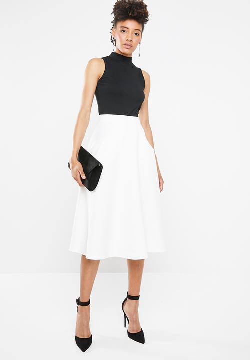 STYLE REPUBLIC - Fit and flare midi skirt - white