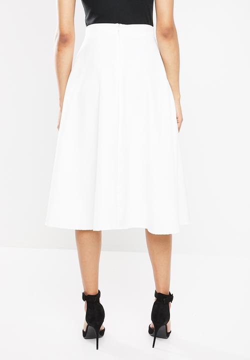 STYLE REPUBLIC - Fit and flare midi skirt - white