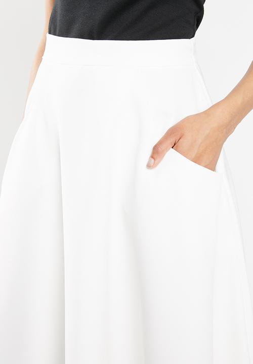STYLE REPUBLIC - Fit and flare midi skirt - white