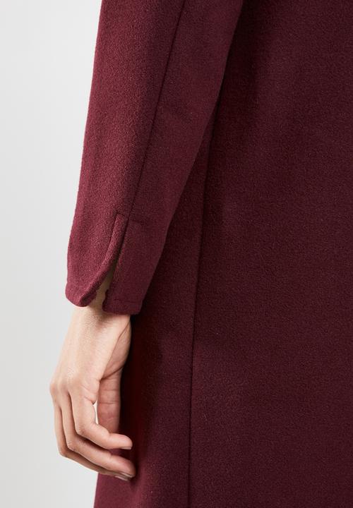 STYLE REPUBLIC - Maxi length coat - burgundy