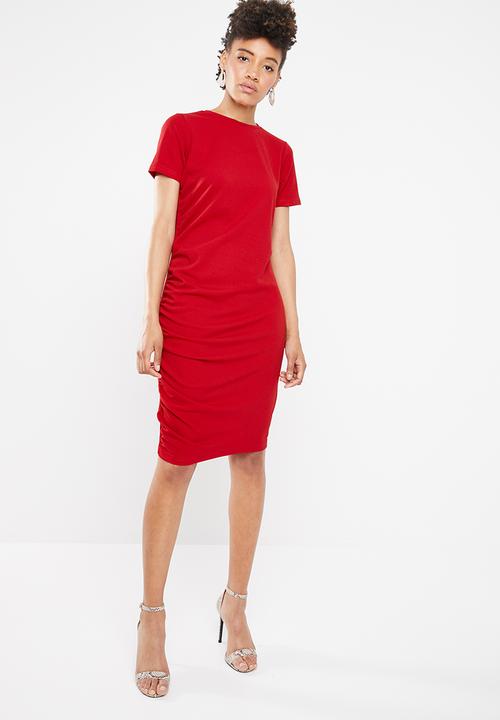 STYLE REPUBLIC - Ruched detail dress - red