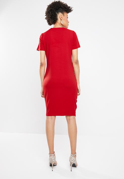 STYLE REPUBLIC - Ruched detail dress - red