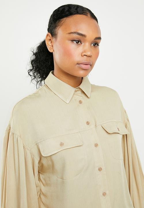 Superbalist - Blouson sleeve utility shirt - neutral