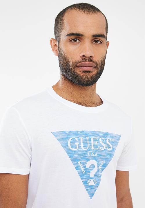 GUESS - Basic linear short sleeve tee - white