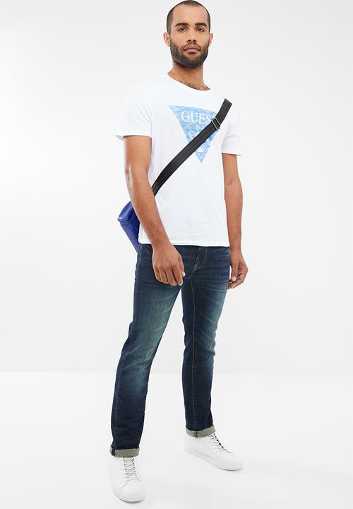 GUESS - Basic linear short sleeve tee - white