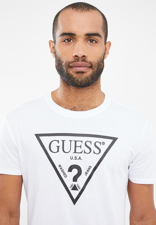 GUESS - Guess short sleeve triangle tee - white