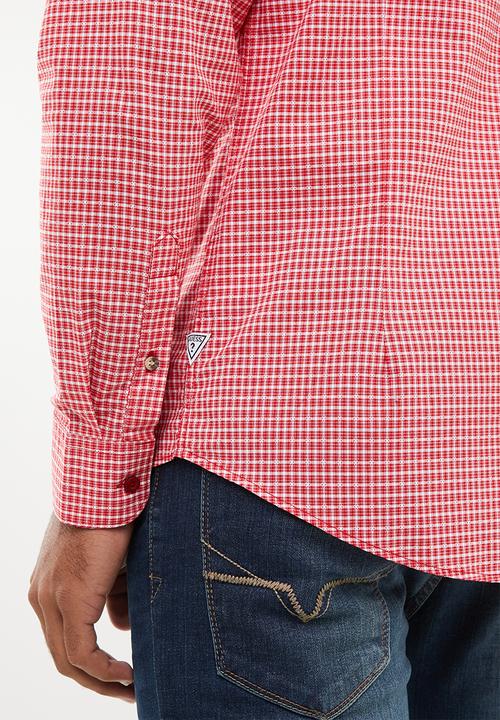 GUESS - Guess chambray woven shirt - red & white 
