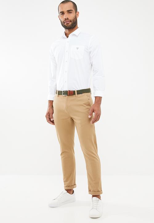 GUESS - Core woven long sleeve shirt - white