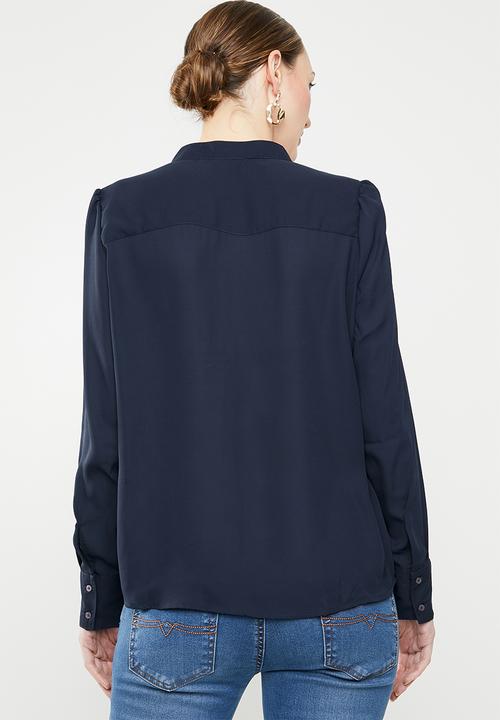 Jacqueline de Yong - Ibi long sleeve shirt - navy 