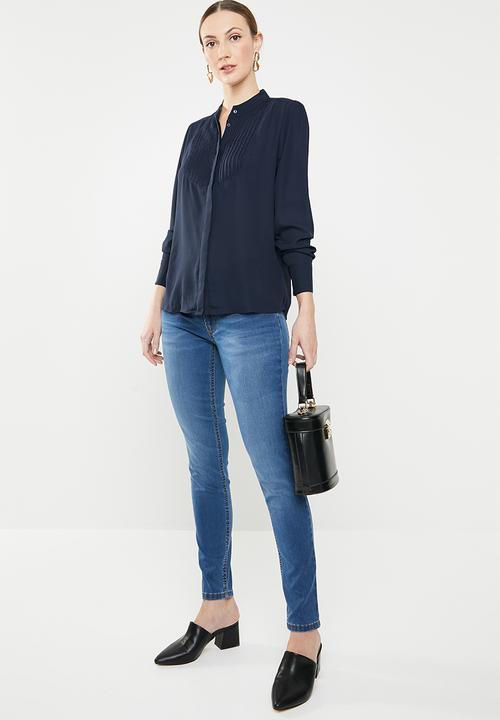 Jacqueline de Yong - Ibi long sleeve shirt - navy 