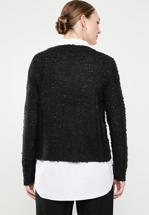 Jacqueline de Yong - Bucca longsleeve pullover knit - black