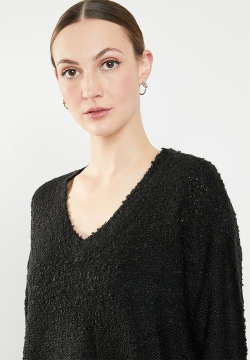 Jacqueline de Yong - Bucca longsleeve pullover knit - black