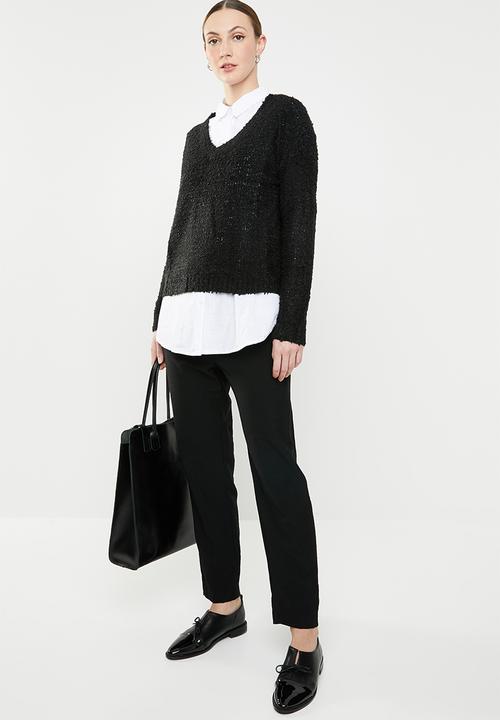 Jacqueline de Yong - Bucca longsleeve pullover knit - black