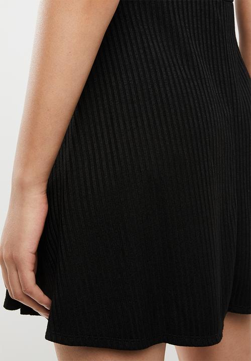 STYLE REPUBLIC - Ribbed skater dress - black