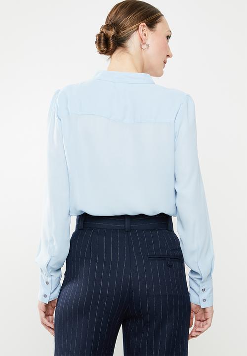 Jacqueline de Yong - Ibi long sleeve shirt - blue